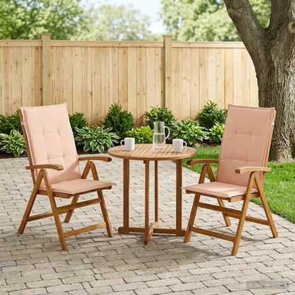 Reclining Garden Chairs 2 pcs Natural Solid Acacia Wood