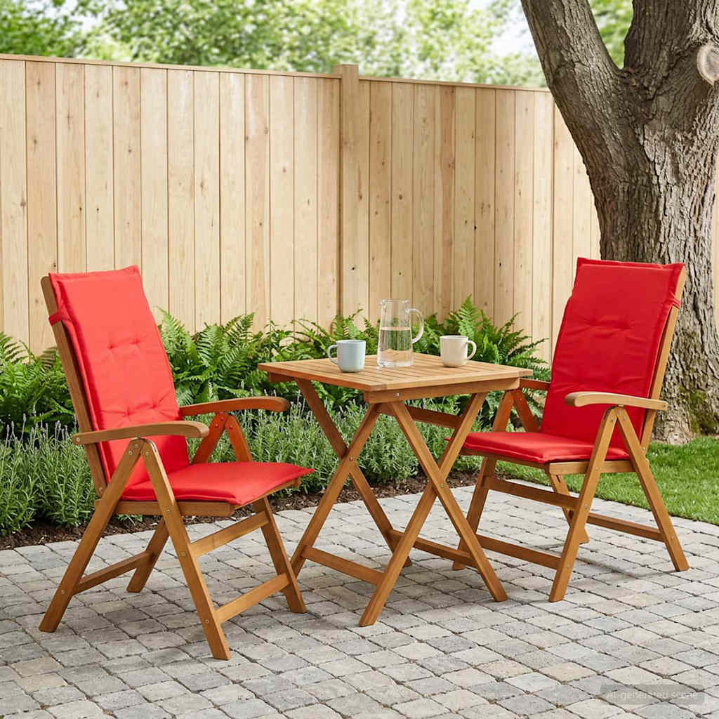Reclining Garden Chairs 2 pcs Natural Solid Acacia Wood