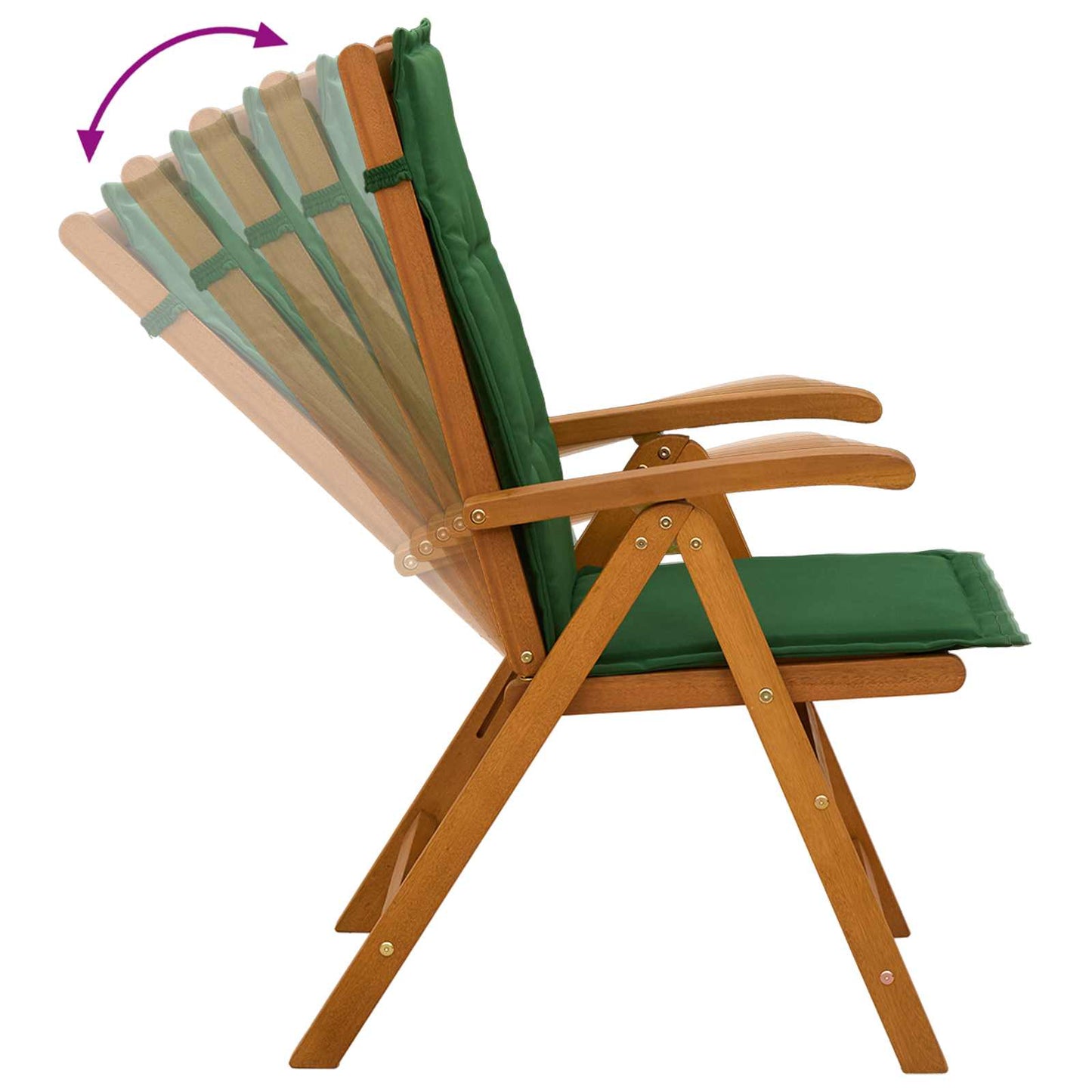Reclining Garden Chairs 2 pcs Natural Solid Acacia Wood