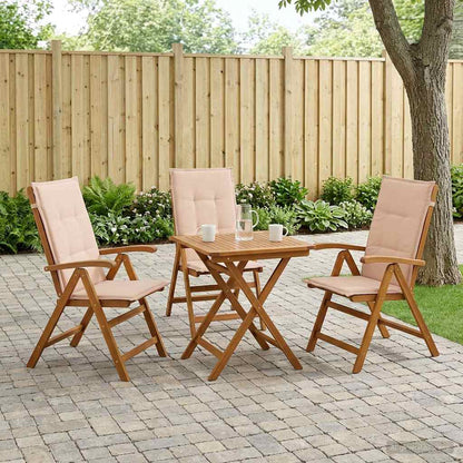Reclining Garden Chairs 3 pcs Natural Solid Acacia Wood