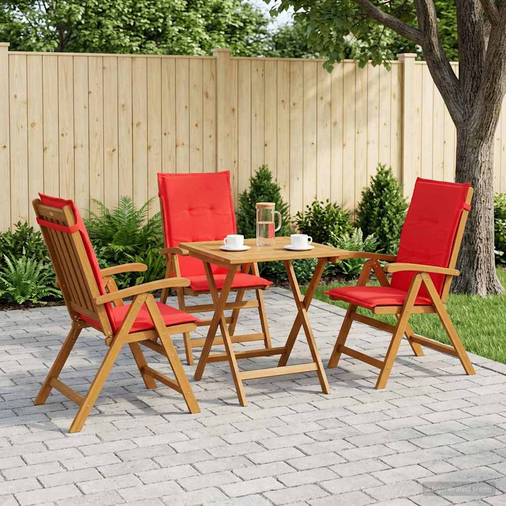 Reclining Garden Chairs 3 pcs Natural Solid Acacia Wood