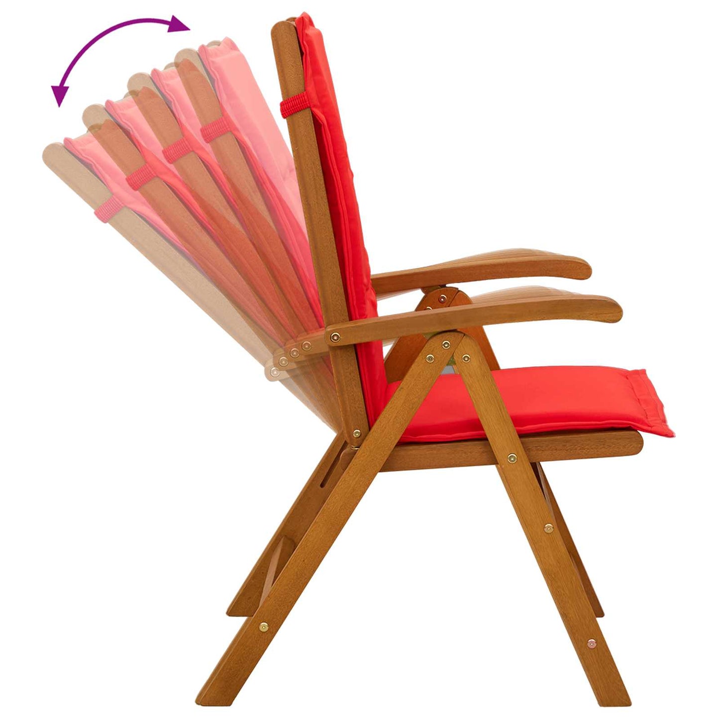 Reclining Garden Chairs 3 pcs Natural Solid Acacia Wood