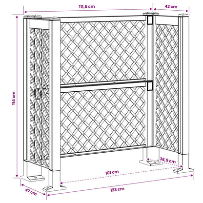 Dustbin Trellis Anthracite 123 x 47 x 114 cm PP