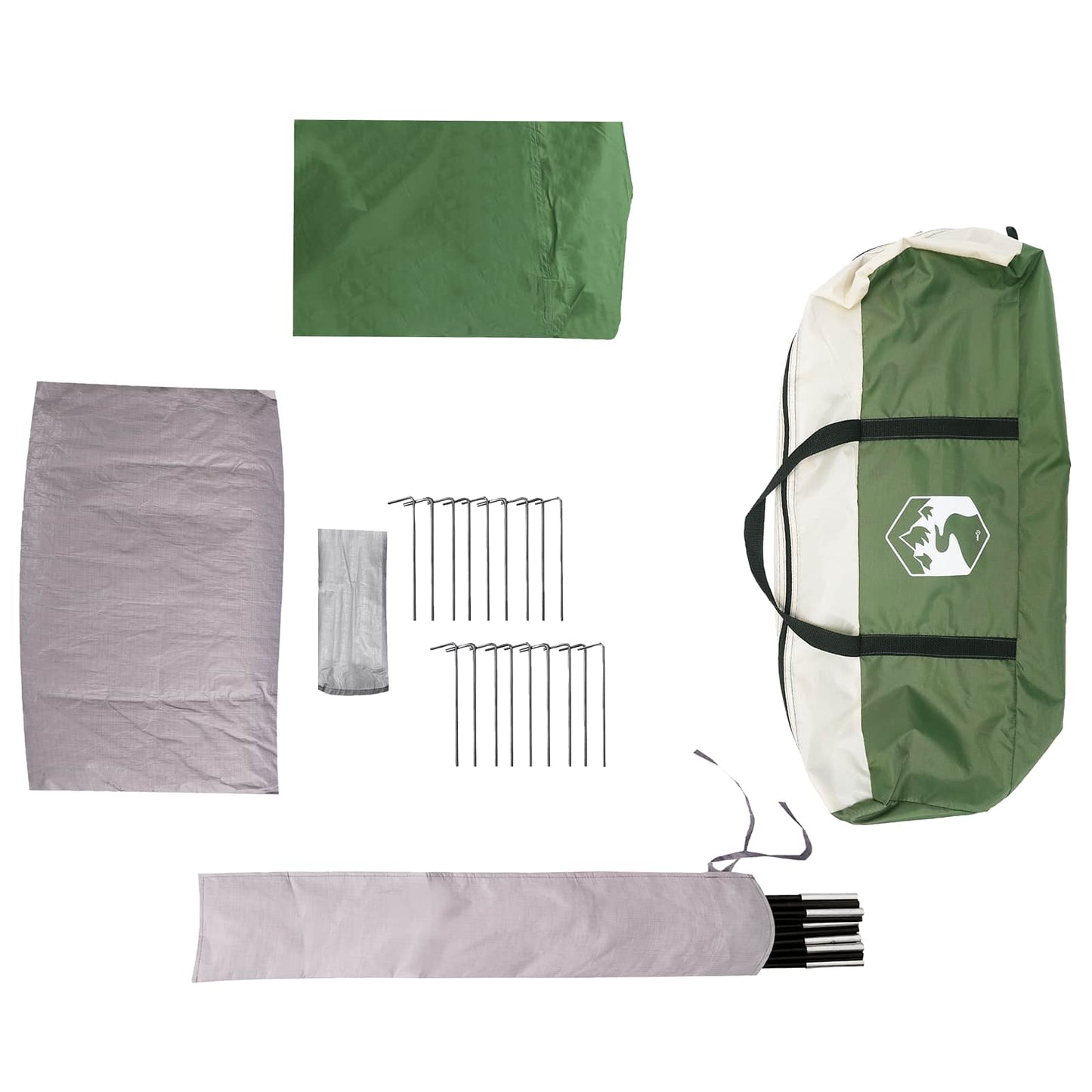 Family Tent with Rainfly Water-resistant Green 10-Person