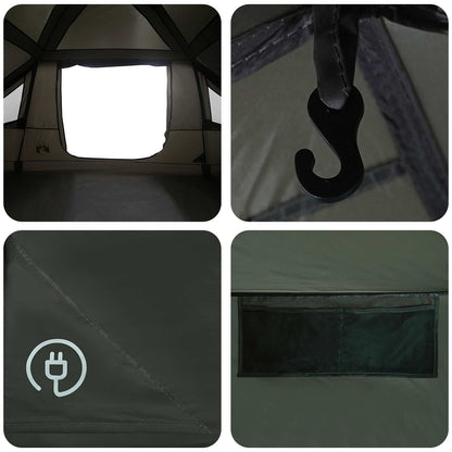 Family Tent with Rainfly Water-resistant 10-Person Army Green