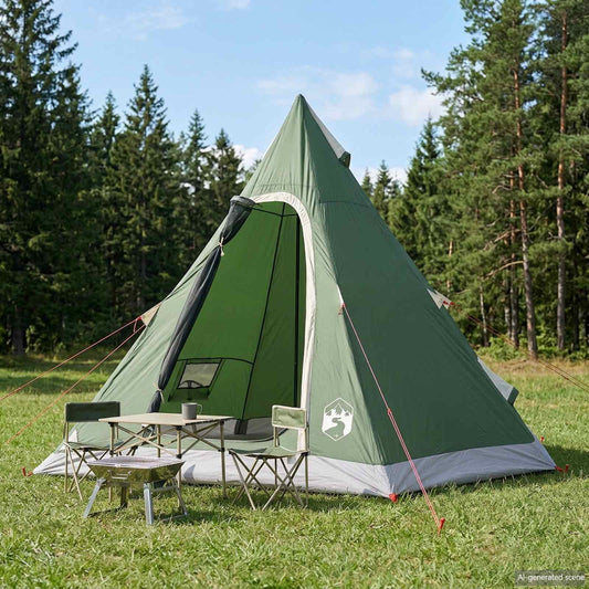 Tipi Tent Water-Resistant 3-Person Green