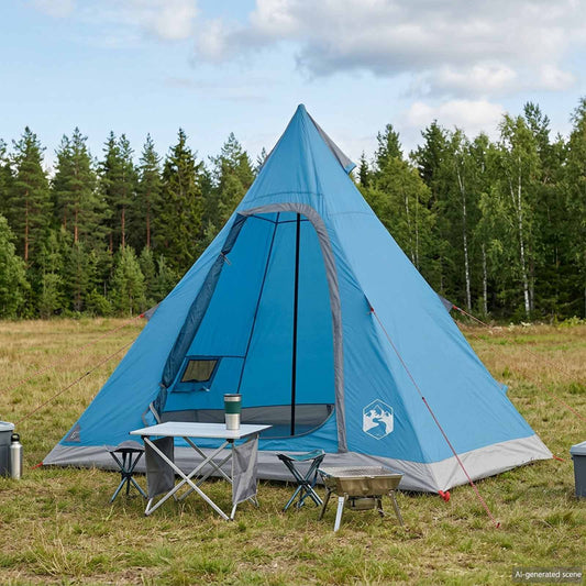 Tipi Tent Water-Resistant 3-Person Blue