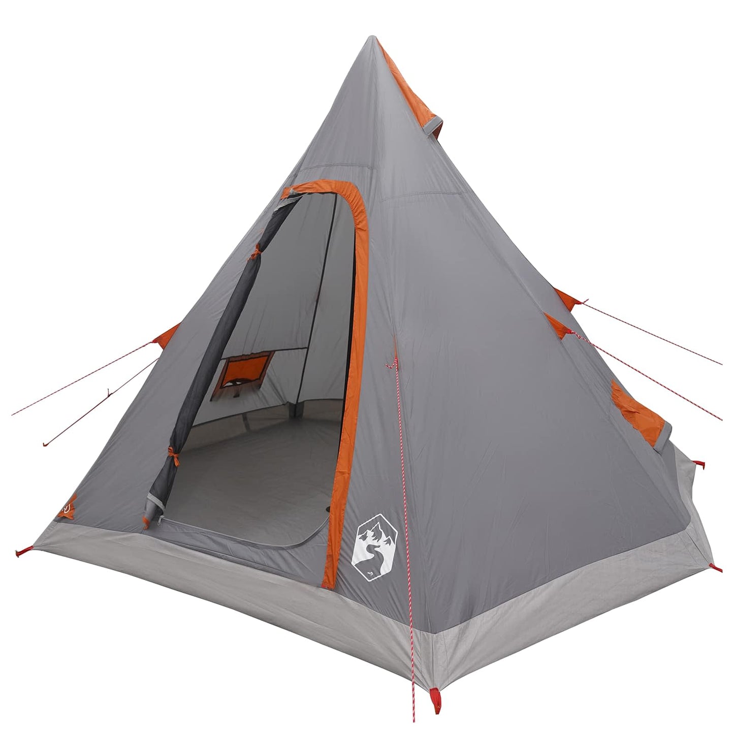 Tipi Tent Water-Resistant 3-Person Grey and Orange