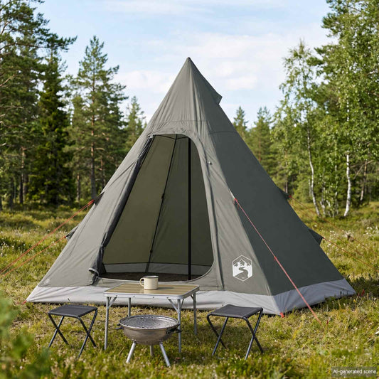Tipi Tent Water-Resistant 3-Person Army Green
