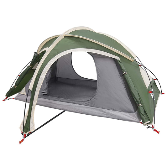 Trekking Tent with Rainfly Water-Resistant 2-Person Green
