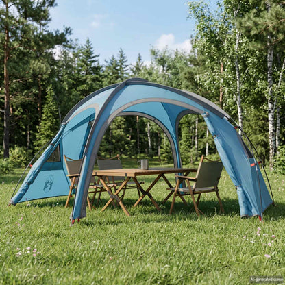 Trekking Tent with Rainfly Water-Resistant 2-Person Blue