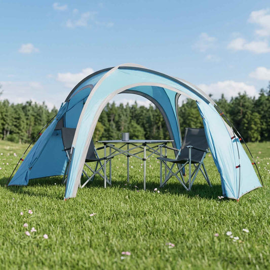 Trekking Tent with Rainfly Water-Resistant 3-Person Blue