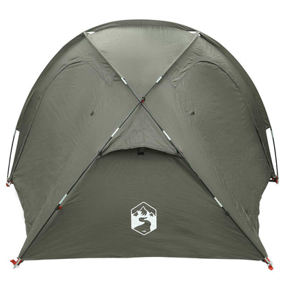 Trekking Tent with Rainfly Water-Resistant 3-Person Army Green