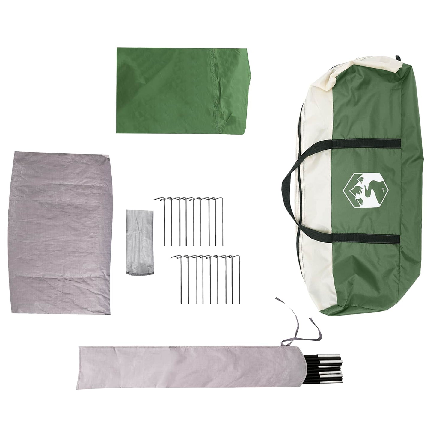 Family Tent with Rainfly Water-Resistant 14-Person Green