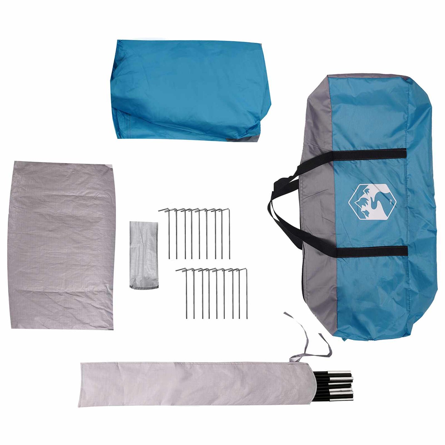 Family Tent with Rainfly Water-Resistant 14-Person Blue