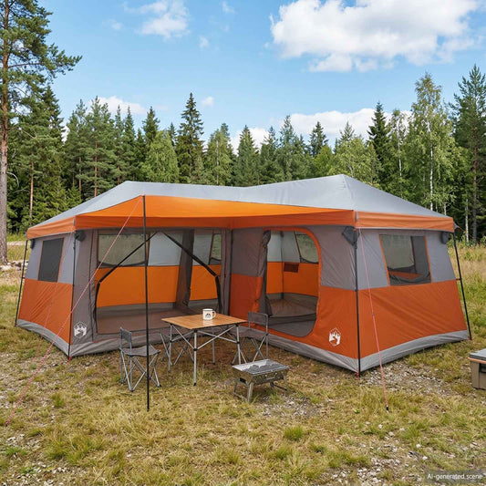 Family Tent with Rainfly Water-Resistant 14-Person