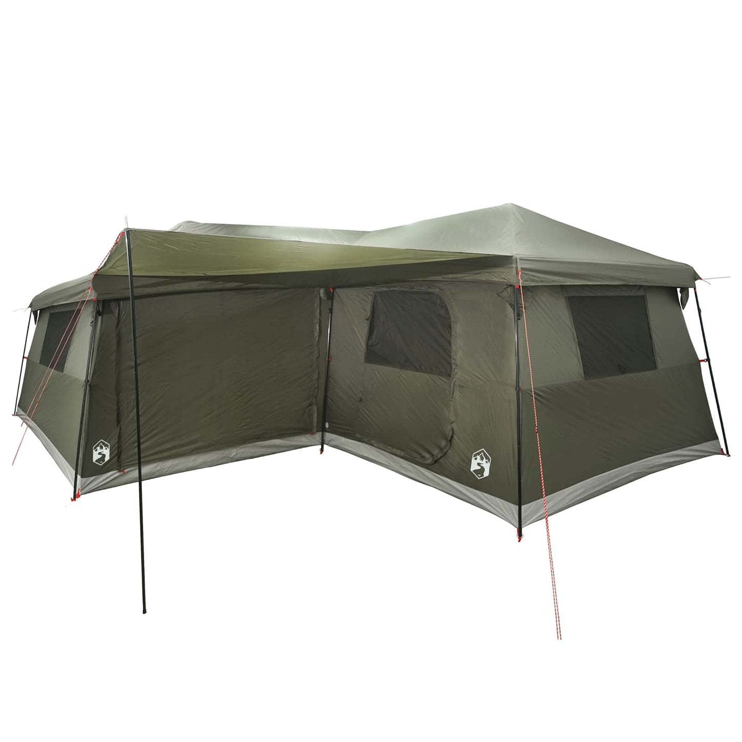 Family Tent with Rainfly Water-Resistant 14-Person Army Green