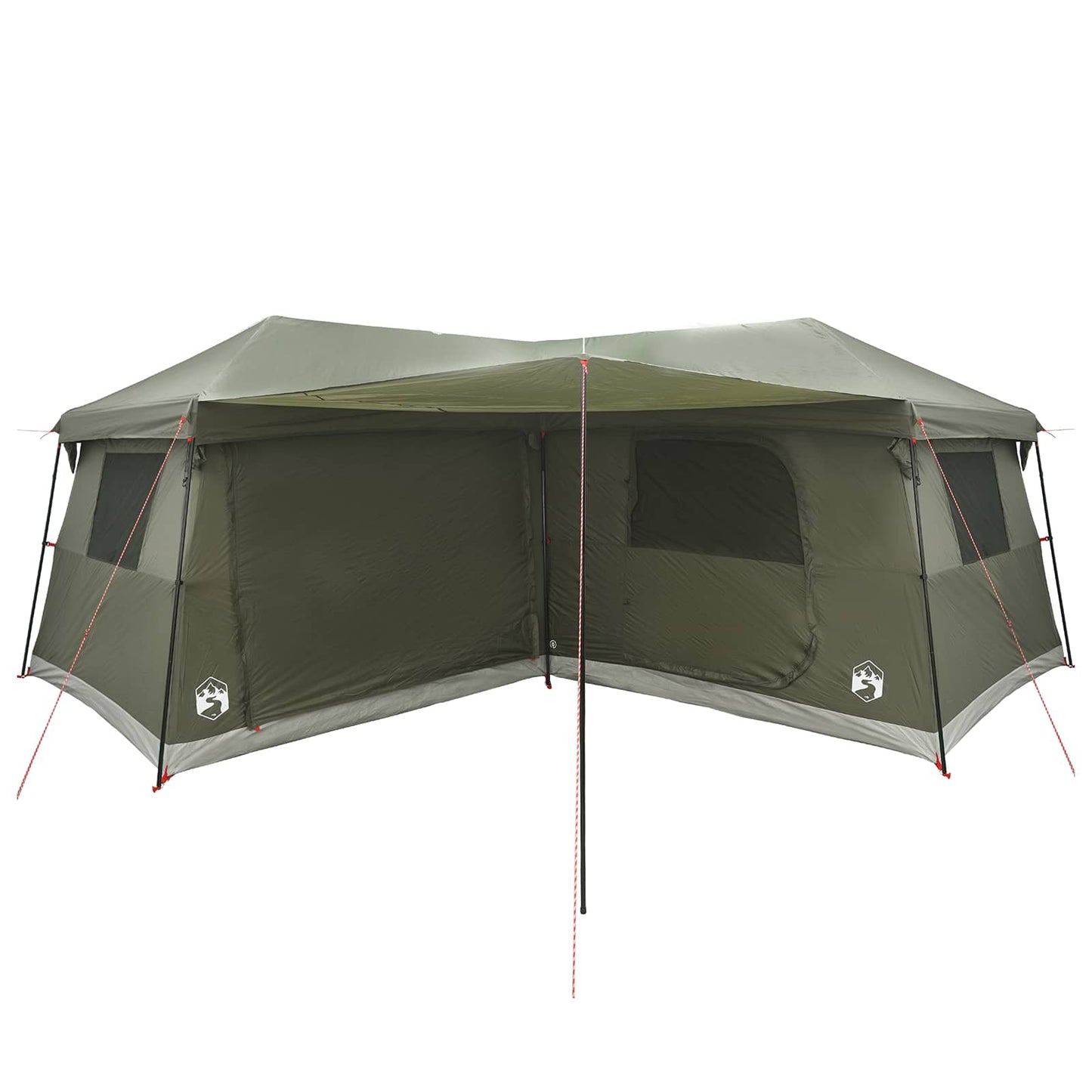 Family Tent with Rainfly Water-Resistant 14-Person Army Green