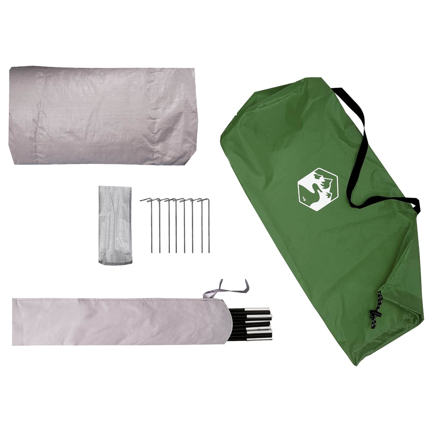 Hiking Tent Water-Resistant 2-Person Green