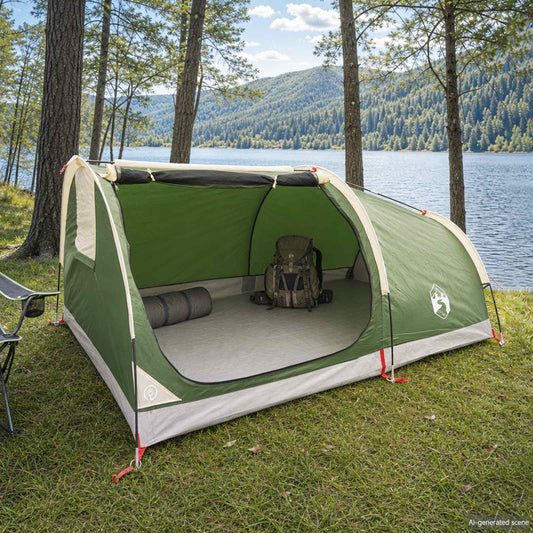 Hiking Tent Water-Resistant 2-Person Green