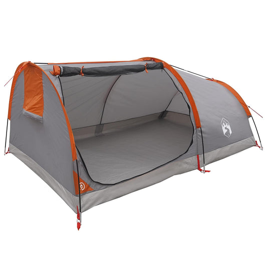 Hiking Tent Water-Resistant 2-Person Grey and Orange