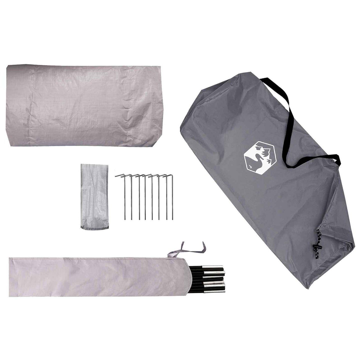 Hiking Tent Water-Resistant 1-Person Grey and Orange