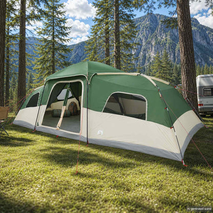 Family Tent with Rainfly Water-resistant 18-Person Green