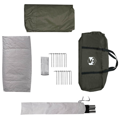 Tunnel Tent with Rainfly Water-Resistant 10-Person Army Green