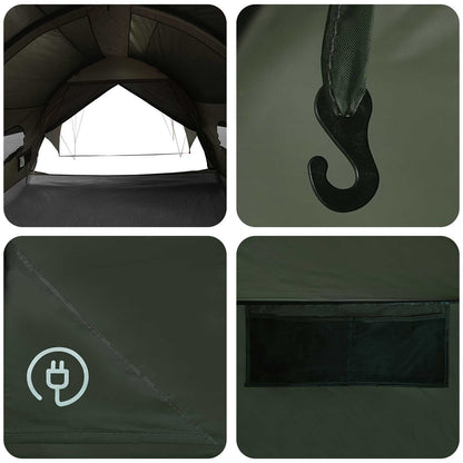 Tunnel Tent with Rainfly Water-Resistant 10-Person Army Green