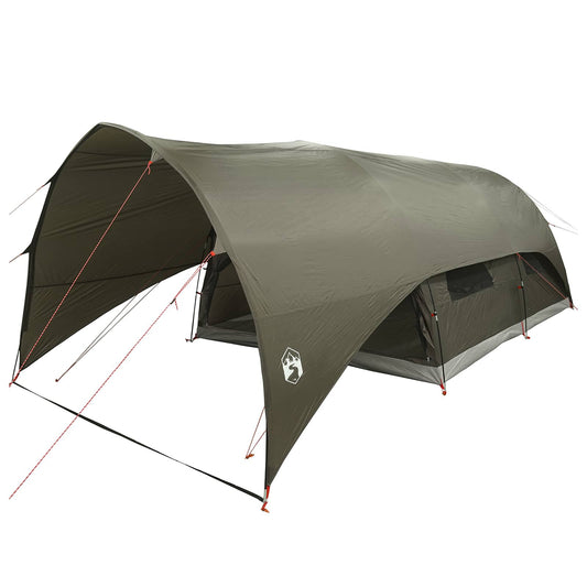 Tunnel Tent with Rainfly Water-Resistant 10-Person Army Green