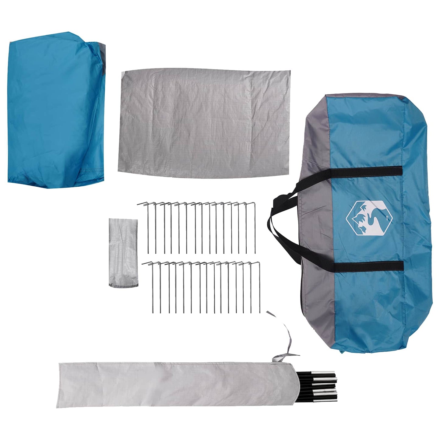 Family Tent with Rainfly Water-resistant 9-Person Blue