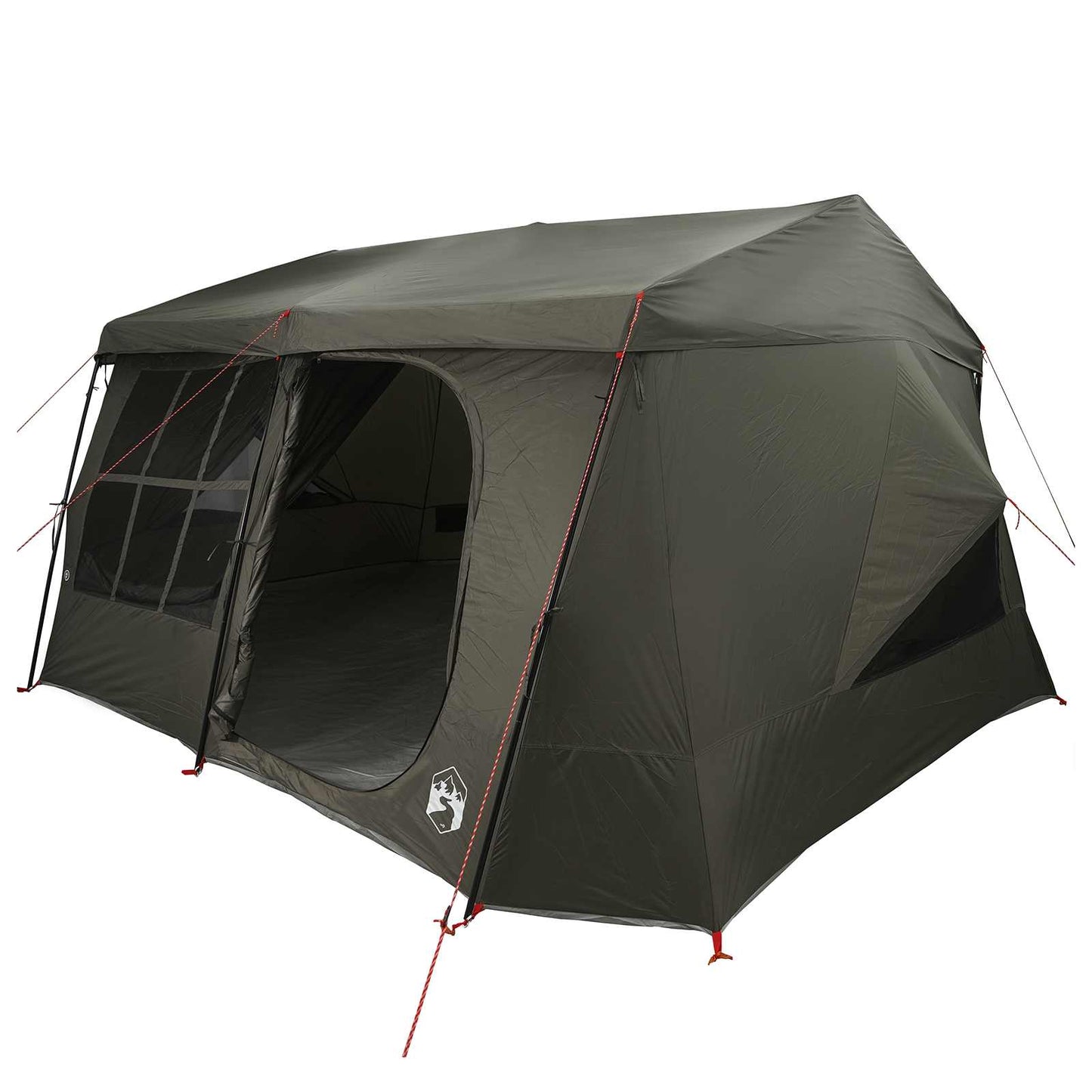 Family Tent with Rainfly Water-resistant 9-Person Army Green