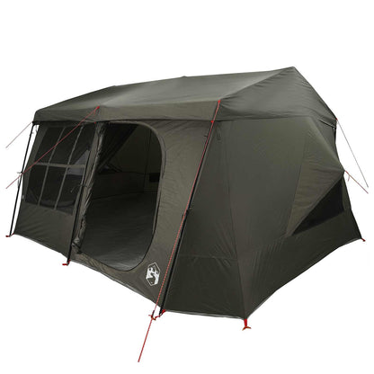 Family Tent with Rainfly Water-resistant 9-Person Army Green
