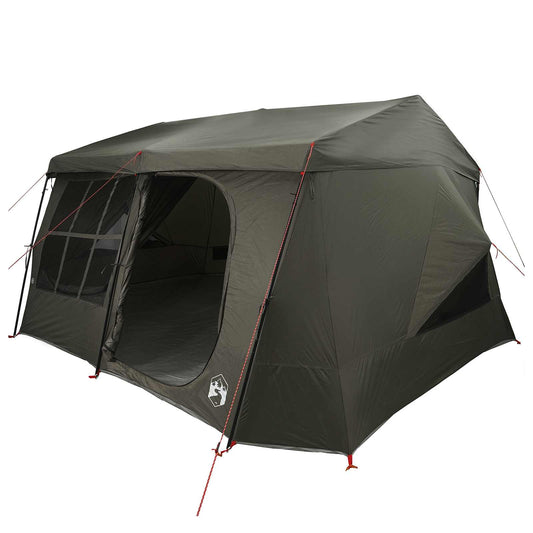Family Tent with Rainfly Water-resistant 9-Person Army Green