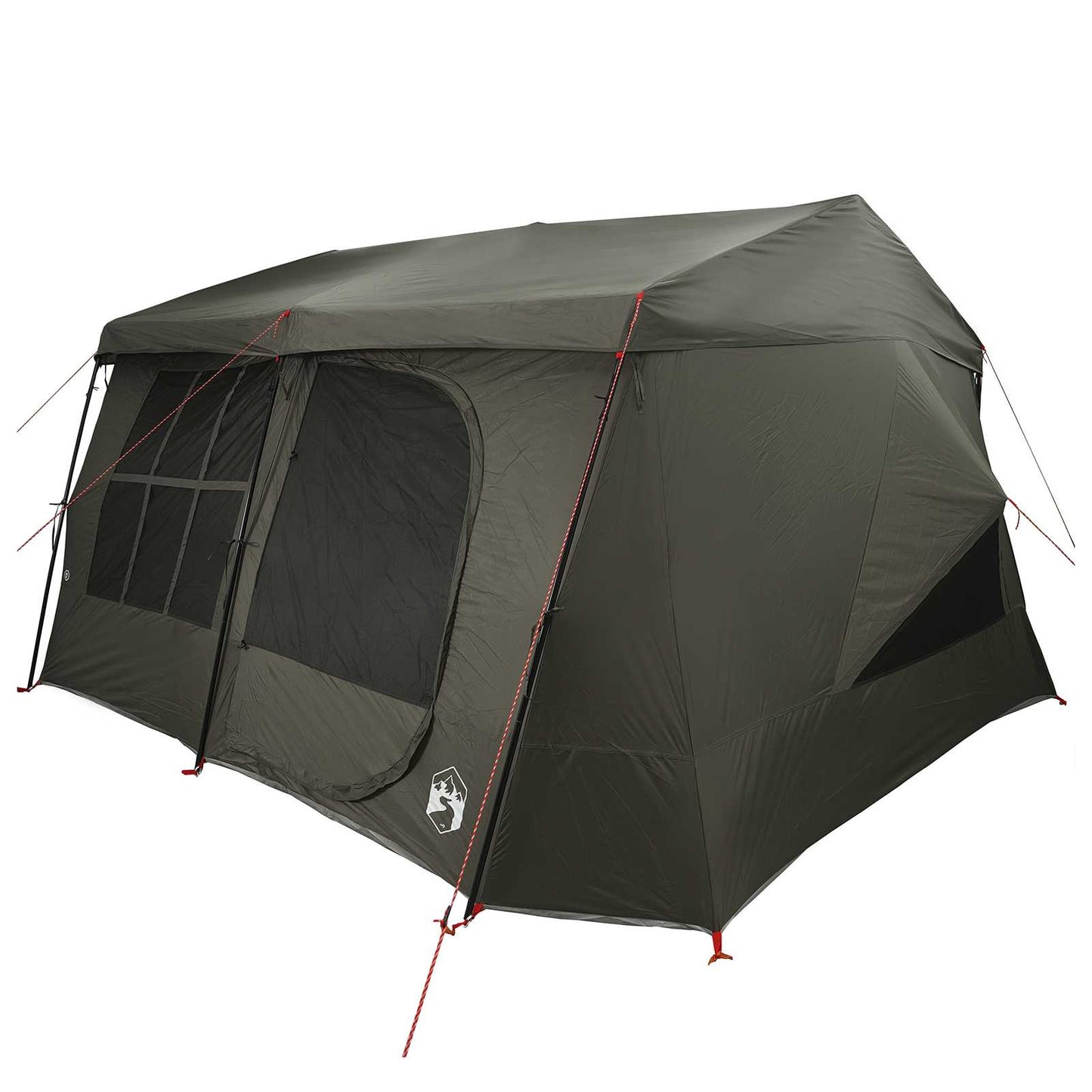 Family Tent with Rainfly Water-resistant 9-Person Army Green