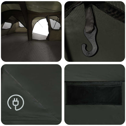 Family Tent with Rainfly Water-resistant 6-Person Army Green