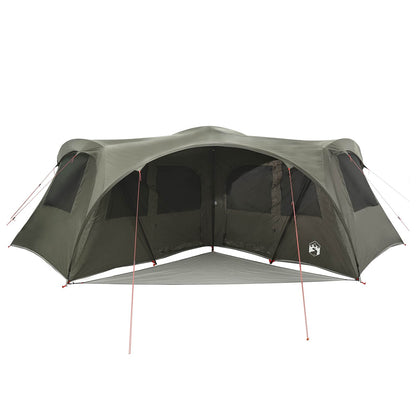 Family Tent with Rainfly Water-resistant 6-Person Army Green