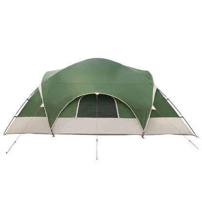 Cabin Tent with Rainfly Water-Resistant 10-Person Green