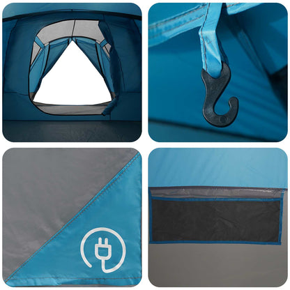 Cabin Tent with Rainfly Water-Resistant 10-Person Blue
