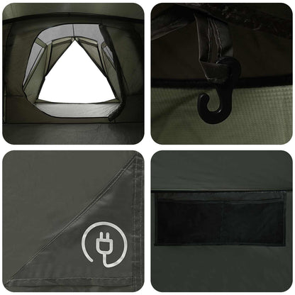 Cabin Tent with Rainfly Water-Resistant 10-Person Army Green