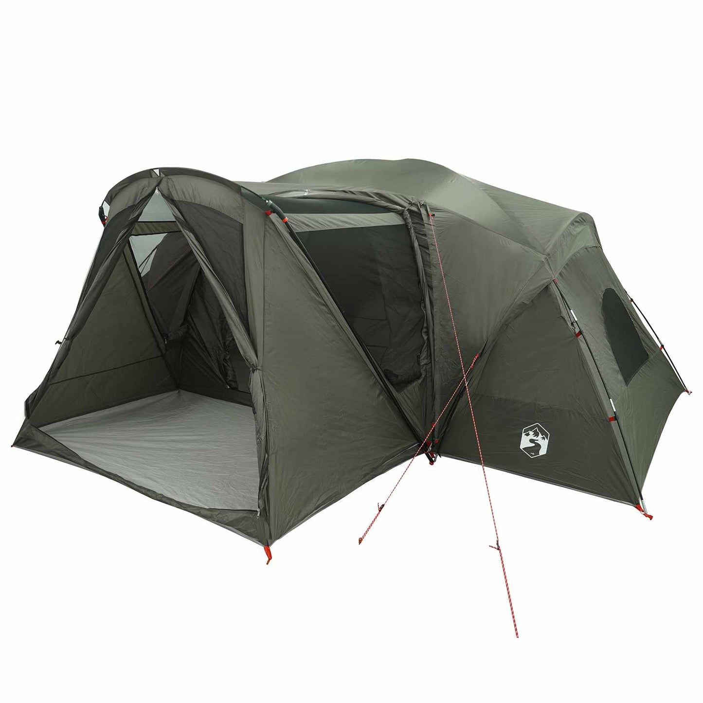 Cabin Tent with Rainfly Water-Resistant 10-Person Army Green