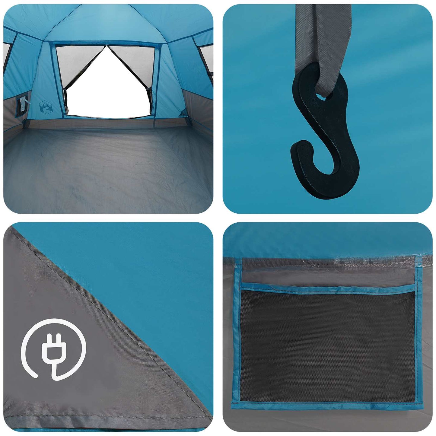 Instant Tent Water-resistant 3-Person Blue