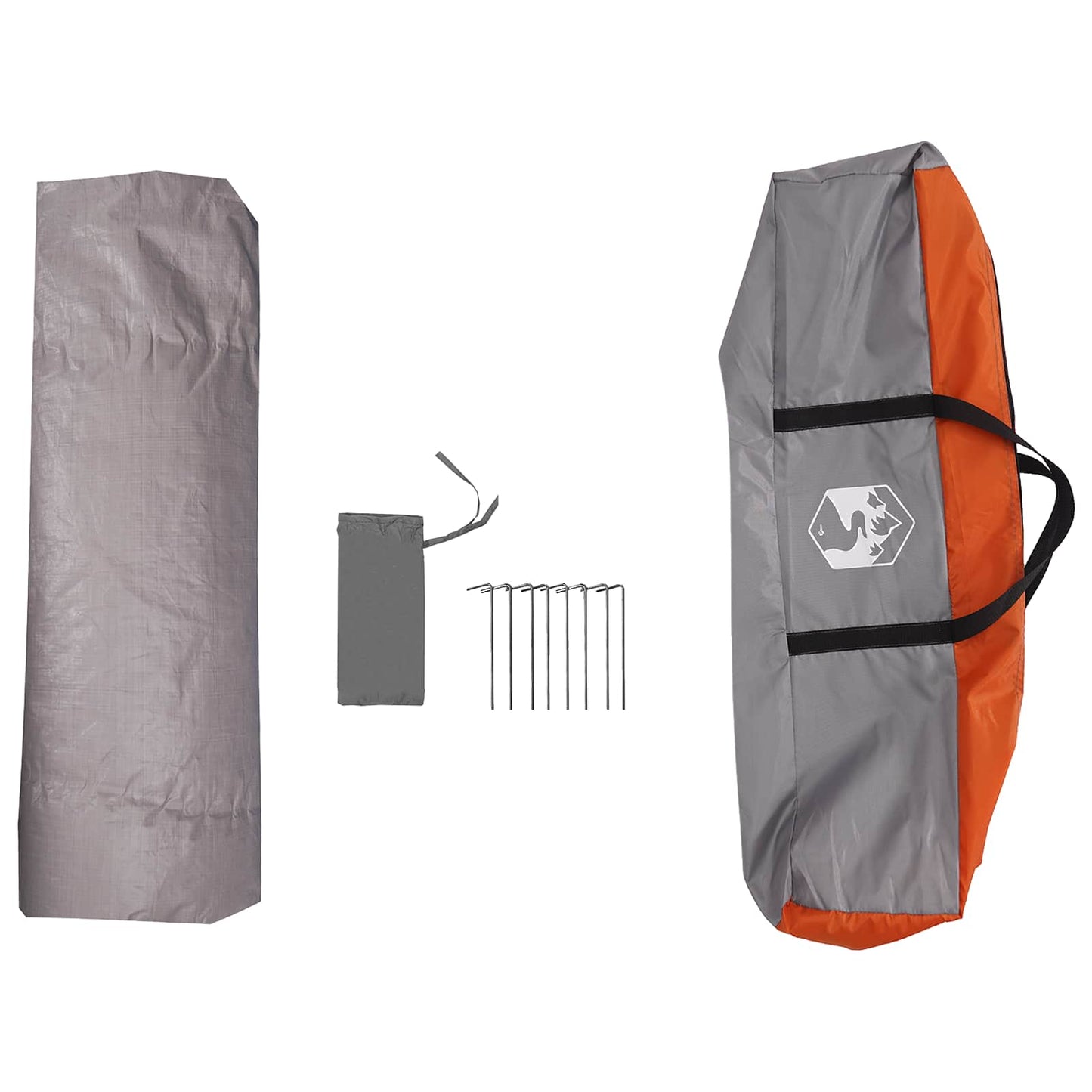 Instant Tent Water-resistant 3-Person Grey and Orange