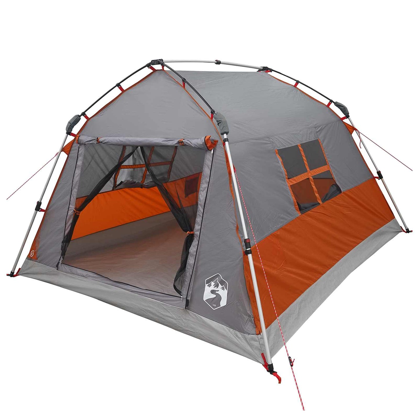 Instant Tent Water-resistant 3-Person Grey and Orange