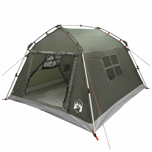 Instant Tent Water-resistant 3-Person Army Green
