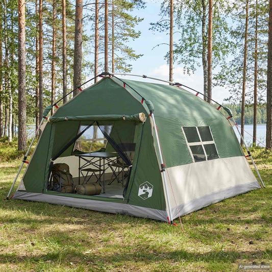 Instant Tent Water-resistant 4-Person Green