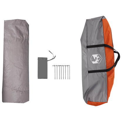 Instant Tent Water-resistant 4-Person Grey and Orange