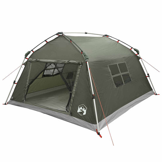 Instant Tent Water-resistant 4-Person Army Green