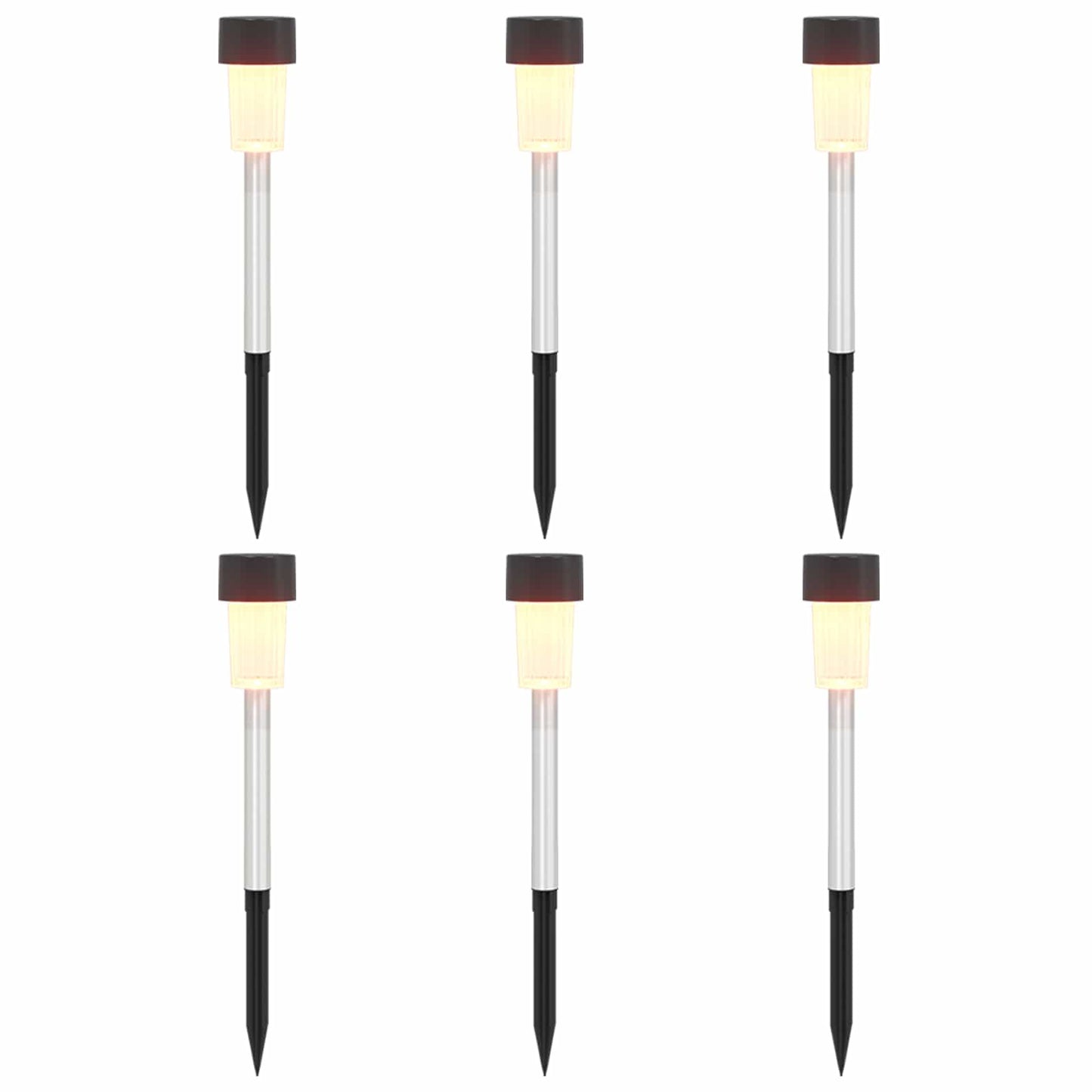 Outdoor Solar Lights with Ground Spike 6 pcs Warm White 29.5 cm