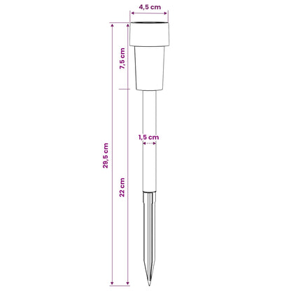 Outdoor Solar Lights with Ground Spike 6 pcs Warm White 29.5 cm